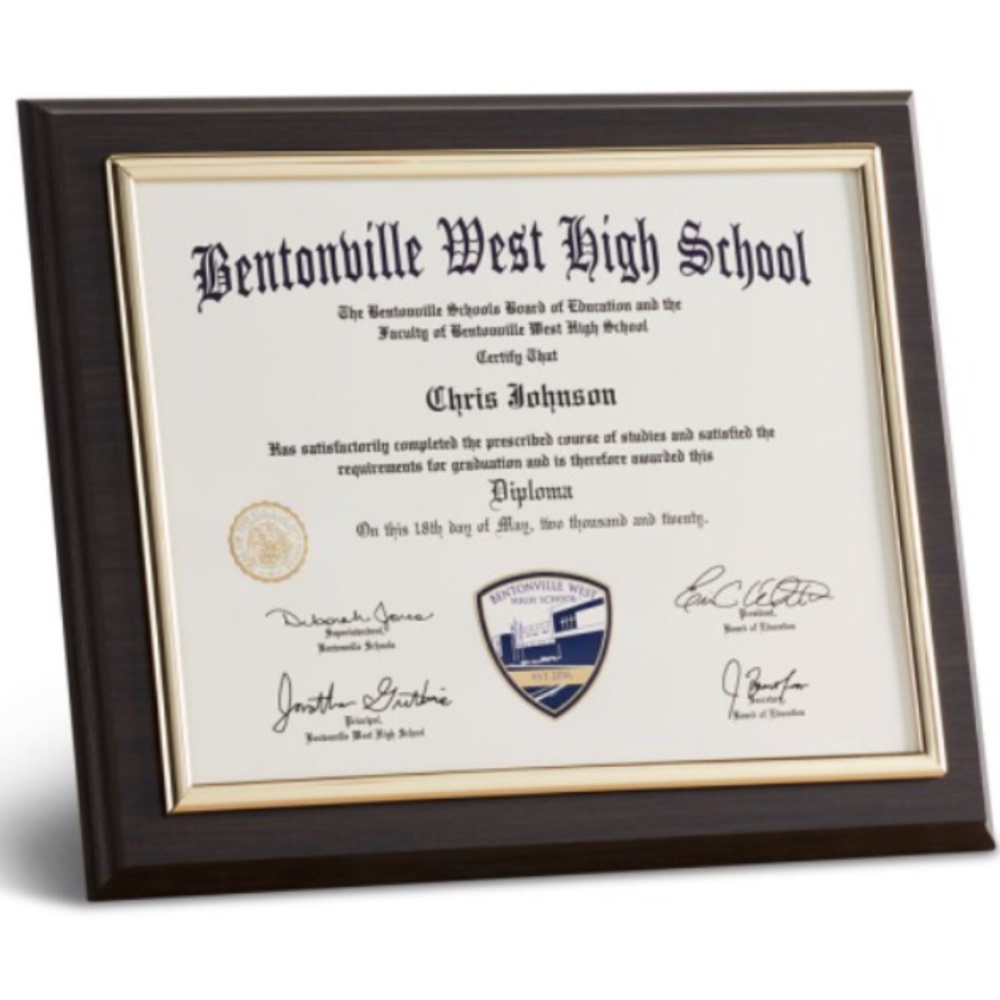 Two (2) Diploma/certificate plaque new